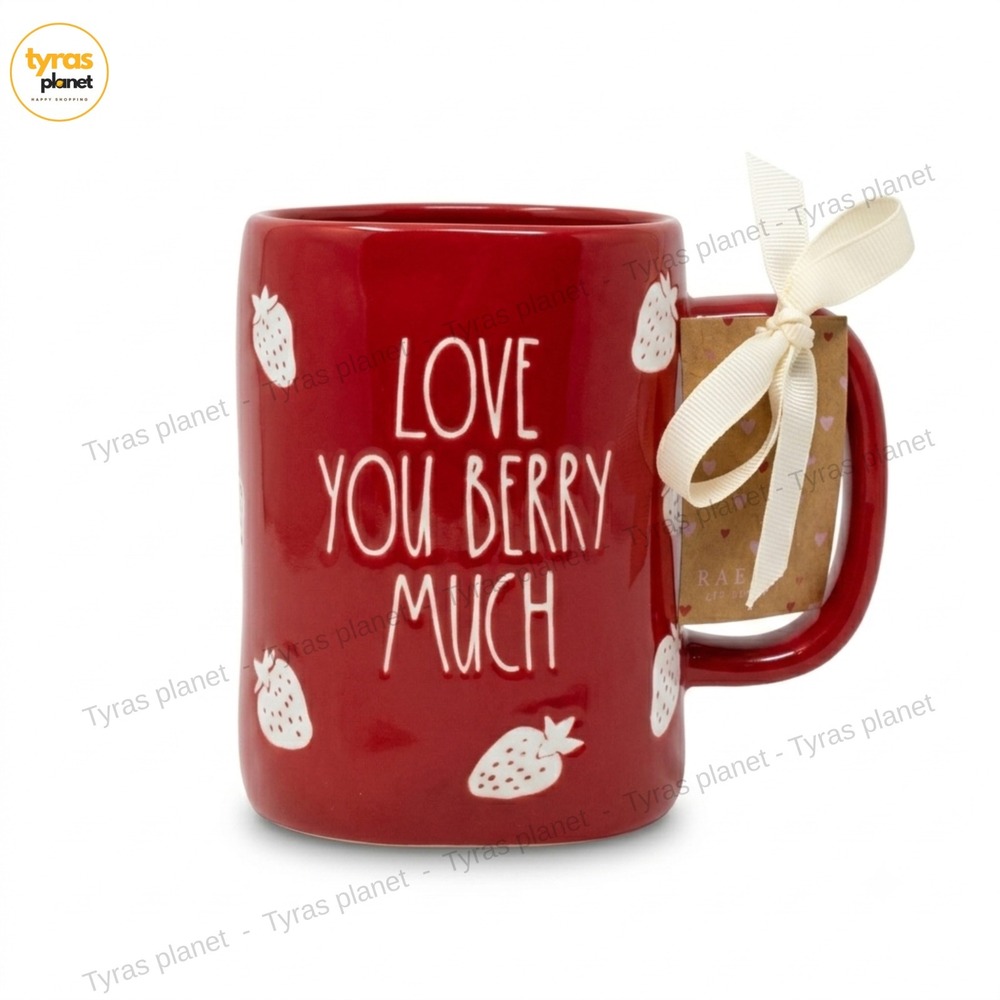 Rae Dunn LOVE YOU BERRY MUCH Valentine's Day Mug Cup by Magenta‎ Collection READ